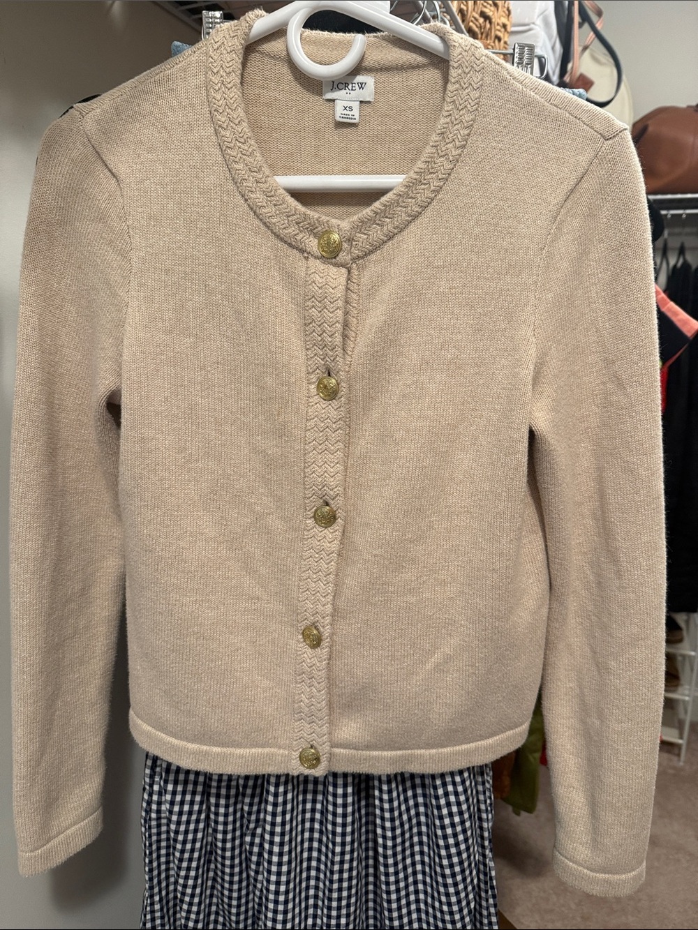 J. Crew Beige 100% cotton lady jacket Cardigan
